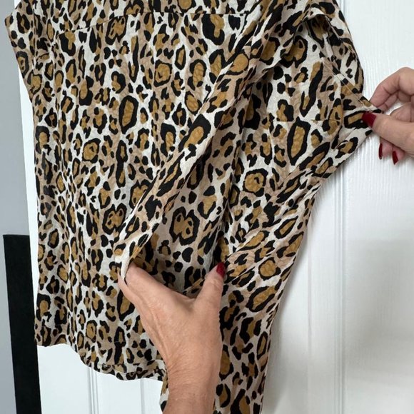 Tory Burch Leopard print Silk Sleeveless Blouse 10, Excellent condition Reduced - Picture 3 of 4